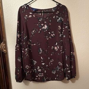 Purple floral Blouse XL